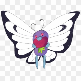 #012 Butterfree Went With A Different Art Style On - Cartoon, HD Png Download