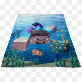 Minecraft Aquatic Fleece Blanket In Blue Color Casual - Creative Arts, HD Png Download