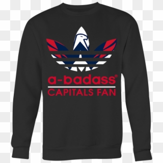 A Badass Washington Capitals Fan And Adidas Logo T - Long-sleeved T-shirt, HD Png Download