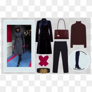 Michelle Obama Look - Overcoat, HD Png Download