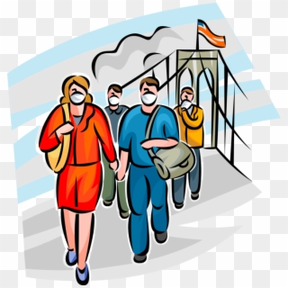Vector Illustration Of Survivors Of World Trade Center - Evacuation Area Clipart, HD Png Download