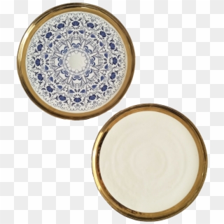 Gold Trim Round Plate/tray - Circle, HD Png Download