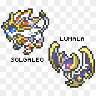 Solgaleo And Lunala - Pixel Art Pokemon Lunala, HD Png Download