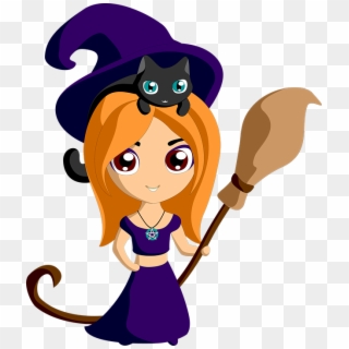 Witch Halloween Girl Pet - Clip Art Cute Witches, HD Png Download