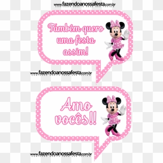 Plaquinhas Divertidas Da Minnie Rosa - Minnie, HD Png Download