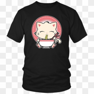 Kawaii Japanese Anime Cat Ramen T-shirt - Dachshunds Your Wife My Wife, HD Png Download
