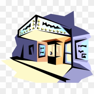 Vector Illustration Of Cinema Movie Theatre Or Theatre - Theater Entrance Cartoon Png, Transparent Png