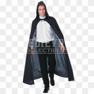 Full Length Black Hooded Costume Cape, HD Png Download