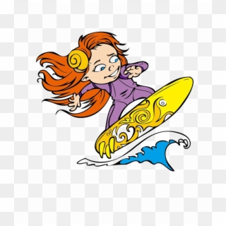 Girl Surfing Png Image Background - Children Characters, Transparent Png