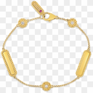 Roberto Coin 18k Yellow Gold Bracelet With Alternating - Bracelet, HD Png Download
