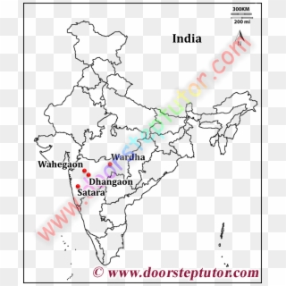 Image Of Mega Food Park In Maharashtra - India Map Outline Drawing, HD Png Download