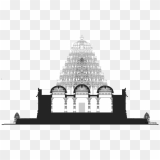 Cross Section Through Enclosed Hall - South Indian Temple Png, Transparent Png