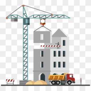 Architectural Engineering Vector Building Illustration - Flat Design Construction Site, HD Png Download