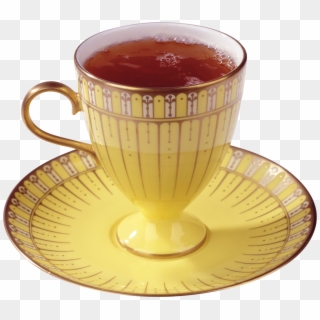 Green Herbal Tea In Cup - Black Tea In Gold Cup, HD Png Download