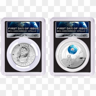 Buy 2019 2 Coin Domed Moon Landing Us/ram Set Pr 70 - Silver, HD Png Download