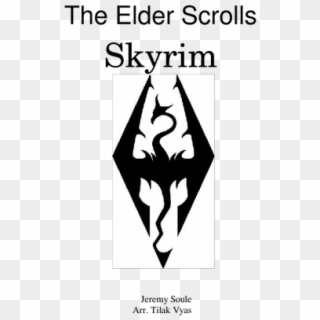 The Elder Scrolls Skyrim Sheet Music For Flute, Clarinet, - Black And White, HD Png Download