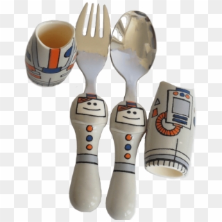Astronaut Fork & Spoon Set - Wooden Spoon, HD Png Download