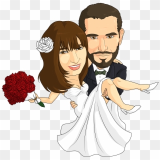 Caricature For A Wedding - Cartoon, HD Png Download