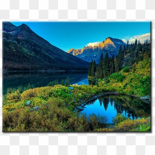 Lake Mountain Scenery - Mountain 1366 X 768, HD Png Download