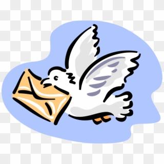 Vector Illustration Of Carrier Pigeon Bird Delivers - Letter Pigeon Png, Transparent Png