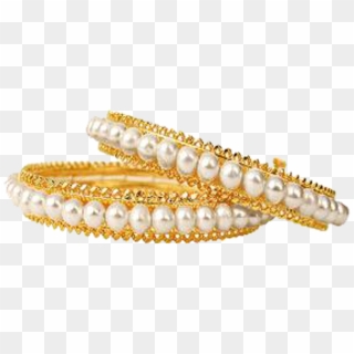 Pearl Bangles Diamonds - Pearl Bangles In Gold, HD Png Download