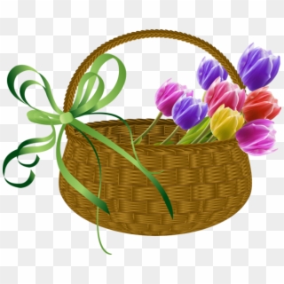 Basket Clipart Flower - Free Clip Art May Baskets, HD Png Download