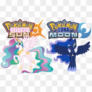Pokemon Brony Version Celestia Sun And Luna Moon - Pokemon Sun And Moon Title, HD Png Download