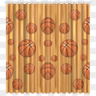 Basketballs With Wood Background Window Curtain 50 - Cross Over Basketball, HD Png Download