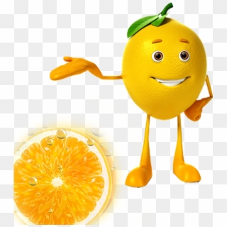 Juice Lemon Lime Drawing Illustration - Orange Fruit Character Png, Transparent Png