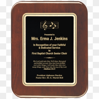 7″ X 9″ Black Plate Rosewood Piano-finish Plaque W/ - Leather, HD Png Download