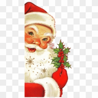 Sneaky Peek Of E's Ornament Swap Vintage Christmas - Vintage Santa Merry Christmas, HD Png Download