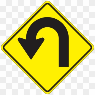 Sorry, Wrong Way - Left Curve Ahead Sign, HD Png Download