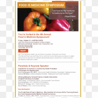 Food Is Medicine Symposium Invite1 - Bell Pepper, HD Png Download