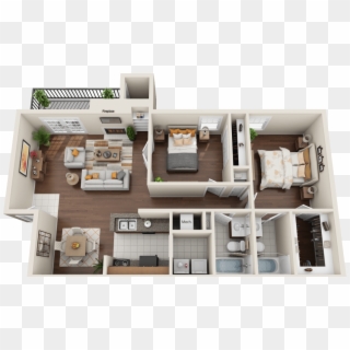 Spacious And Open 2-bedroom Apartment In Atlanta - Floor Plan, HD Png Download