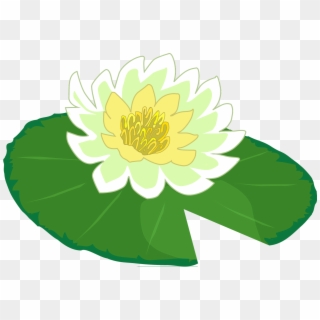 White Flower Water Lily Clipart The Cliparts Png - Lily Pad Clipart Transparent, Png Download