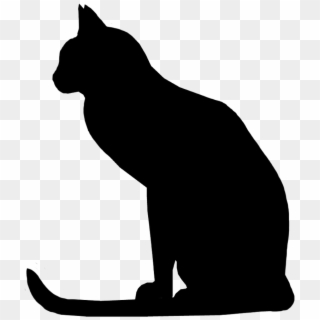 Attentive Cat Silhouette, Cat With Long Tail Silhouette - Cat Silhouette Hd, HD Png Download
