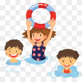 Family Clipart Swim - Kids Swimming Clipart Png, Transparent Png