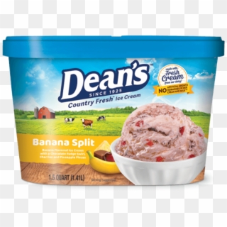 Dean's Premium Banana Split Ice Cream - Sea Salt Caramel Cheesecake Ice Cream, HD Png Download