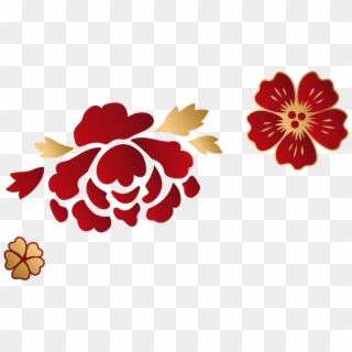 Red Delicate Peony Decoration Vector - Illustration, HD Png Download