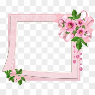 Pink Transparent Photo Frame - Pink Flower Frames And Borders, HD Png Download