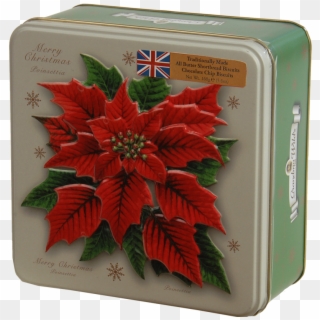 Embossed Poinsettia Tin - Grandma Wilds Christmas Pudding Box, HD Png Download