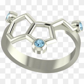 Molecule Serotonin Happiness Sterling Silver Ring, HD Png Download