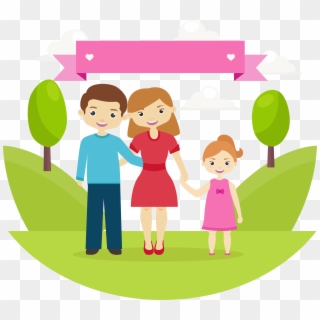 Happy Family Cartoon - Happy Family Of Three Cartoon, HD Png Download -  3883x3465(#6702678) - PngFind