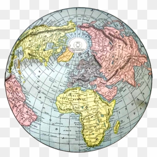 Transparent North Pole Png - Old World Map Round, Png Download