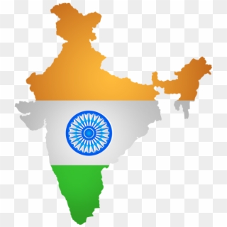 India Map With Tricolour, HD Png Download