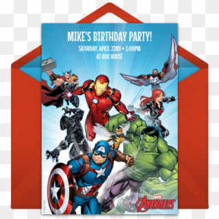 Invitation Party Avengers, HD Png Download