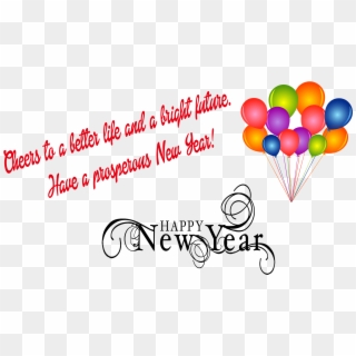 New Year Wishes Png Free Pic - Balloon, Transparent Png