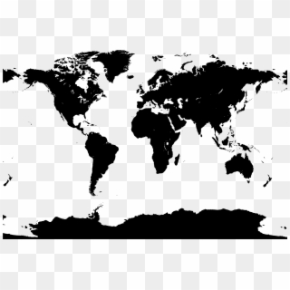 World Map Vector Map - World Map Black And White Vector Png, Transparent Png