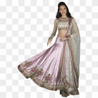 Textured Lehenga With Embroidered Crop Top By Sameer - Silk, HD Png Download