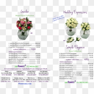 18f Wedding Bi Fold 2018 Price List For Weddings Image - Bouquet, HD Png Download